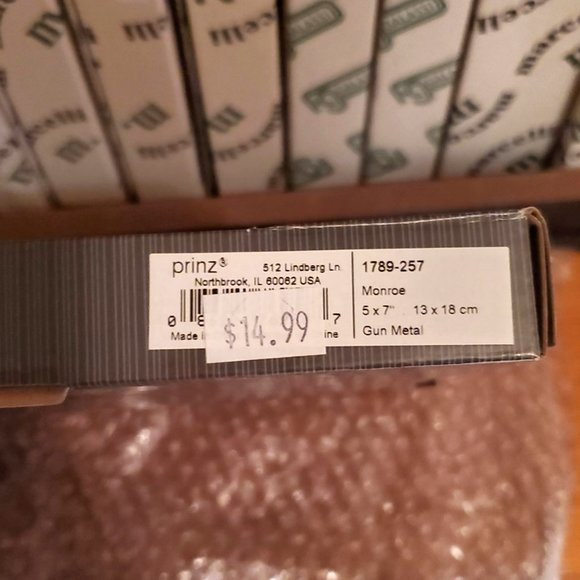 Prinz 5"x7" Gun Metal Monroe Photo Frame #1789-257 New in Box - Picture 2 of 3